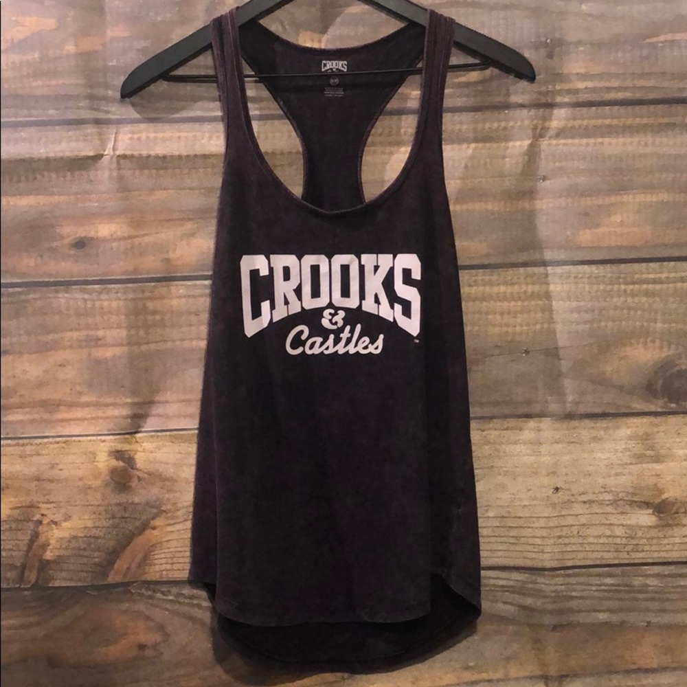 Crooks & Castles Purple Halter Back Tank stop